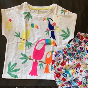 Mini Boden T shirt with tags + shorts